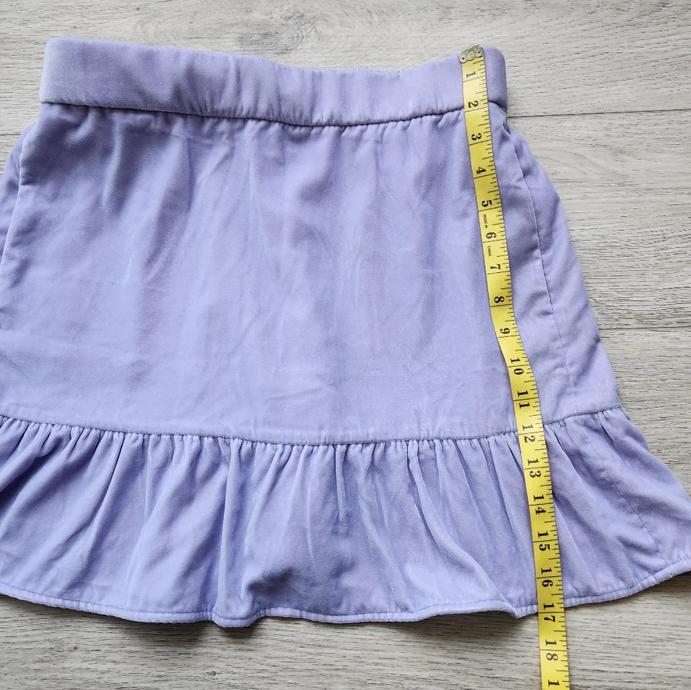 J. Crew Purple Velvet Skirt Womens Small Peplum Spring Pastel Lavender Summer